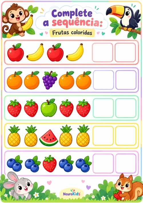 Prévia de atividade infantil NeuroKids 2